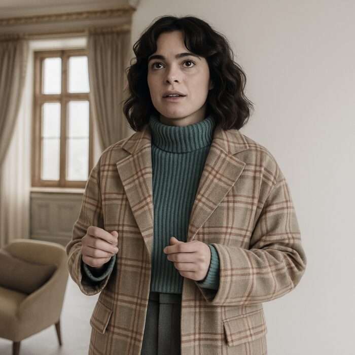 Nine Perfect Strangers Imogen Plaid Wool Coat