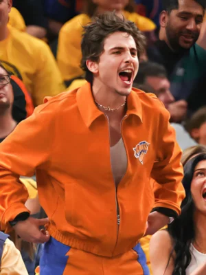 Timothee Chalamet Knicks Game Six Jacket