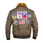 Tom Cruise Jet Fighter Men Brown Bomber Jacket Sale