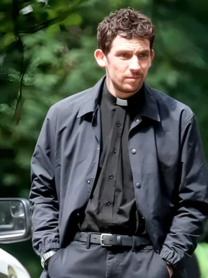 Wake Up Dead Man Josh O’Connor Black Jacket