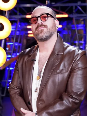 Adam David The Voice Leather Blazer