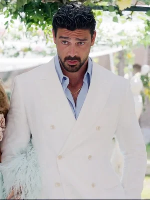 Another Simple Favor Michele Morrone White Blazer