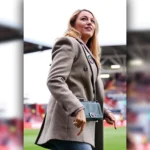 Blake Lively Wrexham Grey Coat