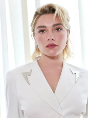 Florence Pugh NYC White Blazer