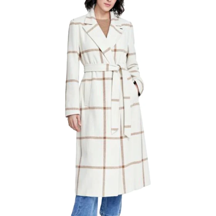 Found S02 White Windowpane Coat Sale