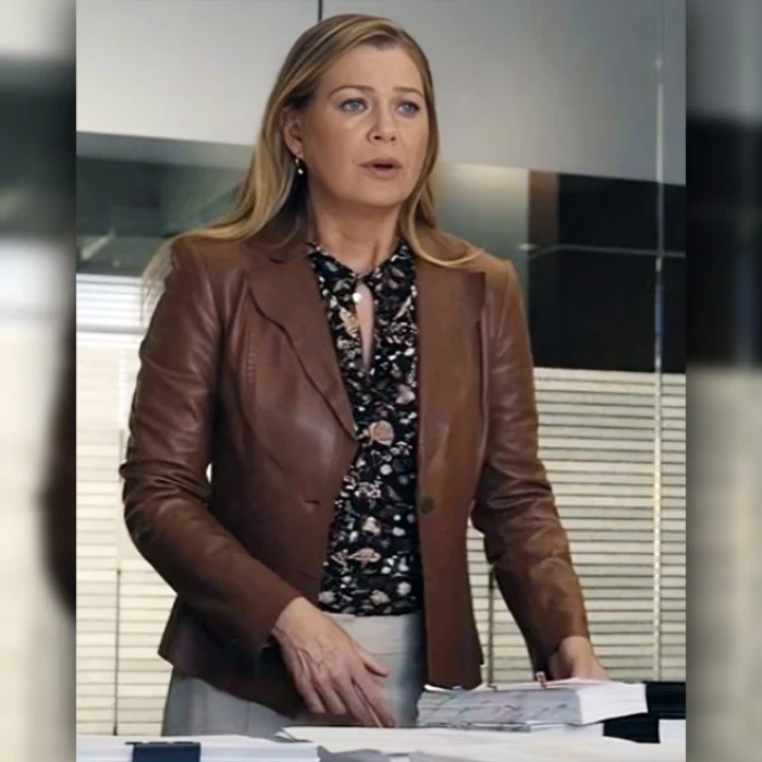 Good American Family Ellen Pompeo Brown Blazer