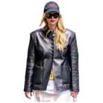 Jennifer Lawrence Black Leather Blazer