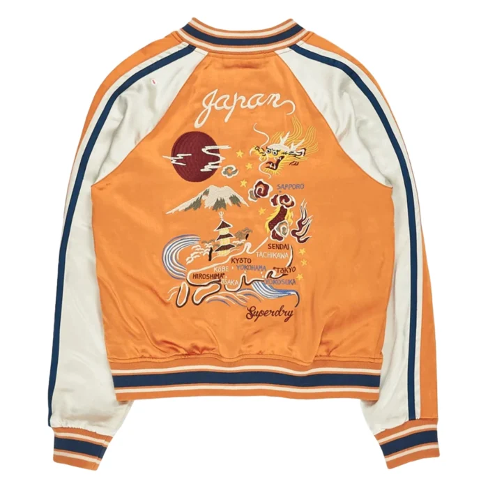Malditos 2025 Raïka Hazanavicius Bomber Orange and White Jacket