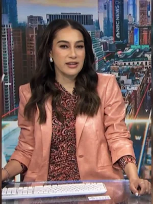NBC News Daily Morgan Radford Leather Blazer