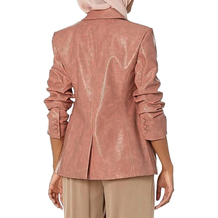 NBC News Daily Morgan Radford Leather Pink Blazer