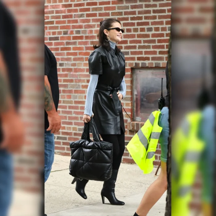 NYC Selena Gomez Black Faux Leather Waistcoat