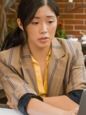 The Chicken Sisters S01 Brown Striped Blazer