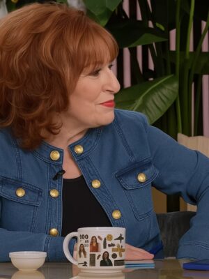 The View Joy Behar Collarless Denim Jacket