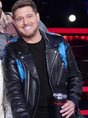 The Voice S27 Michael Bublé Black Leather Jacket