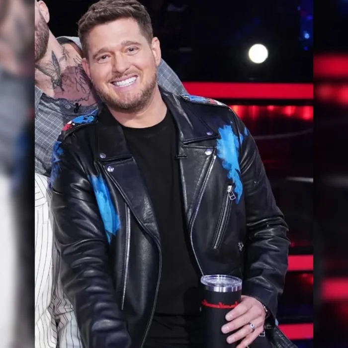 The Voice S27 Michael Bublé Black Leather Jacket