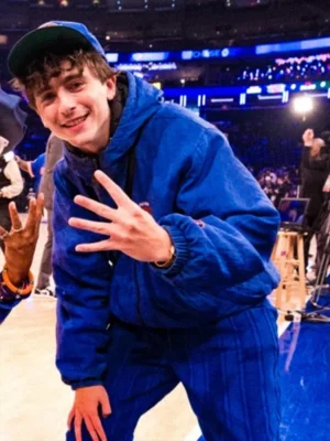 Timothée Chalamet Knicks Hooded Jacket