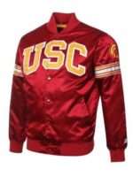 USC Trojans Football Satin Button-Up Jacket