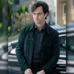 YOU S05 Penn Badgley Suede Jacket