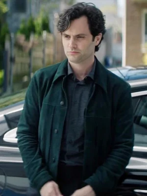 YOU S05 Penn Badgley Suede Jacket