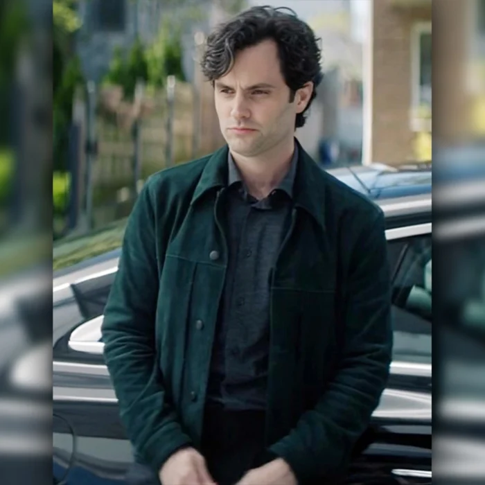 YOU S05 Penn Badgley Suede Jacket