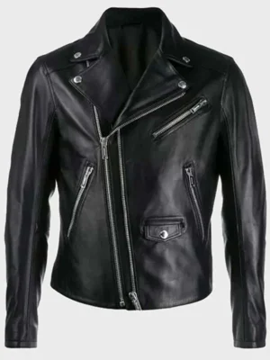 1950s Black Biker Leather Jacket