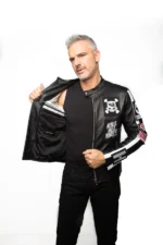 Ken Block Leather White and Black Jacket