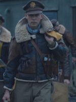 Masters Of The Air Austin Butler Leather Black and Brown Jacket