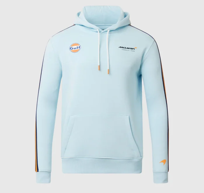 McLaren F1 Mens Gulf Track White & Blue Hoodie