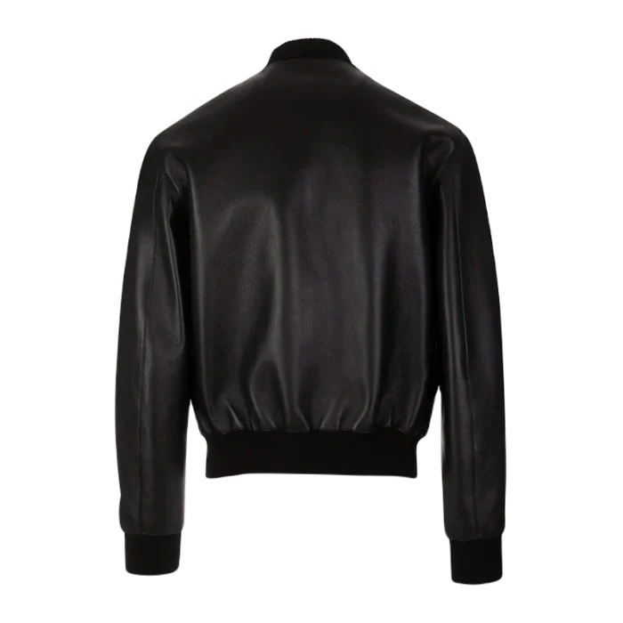 Plain Leather Bomber Jacket Sale
